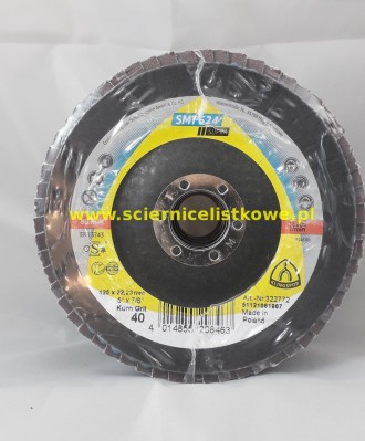 Ściernica listkowa talerzowa KLINGSPOR 125mm P040 SMT 624 SUPRA